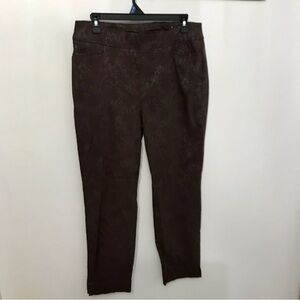 Chico’s Brigitte Pull-On Slim Cropped Ankle Pants Stretch Brown, Animal Print 15